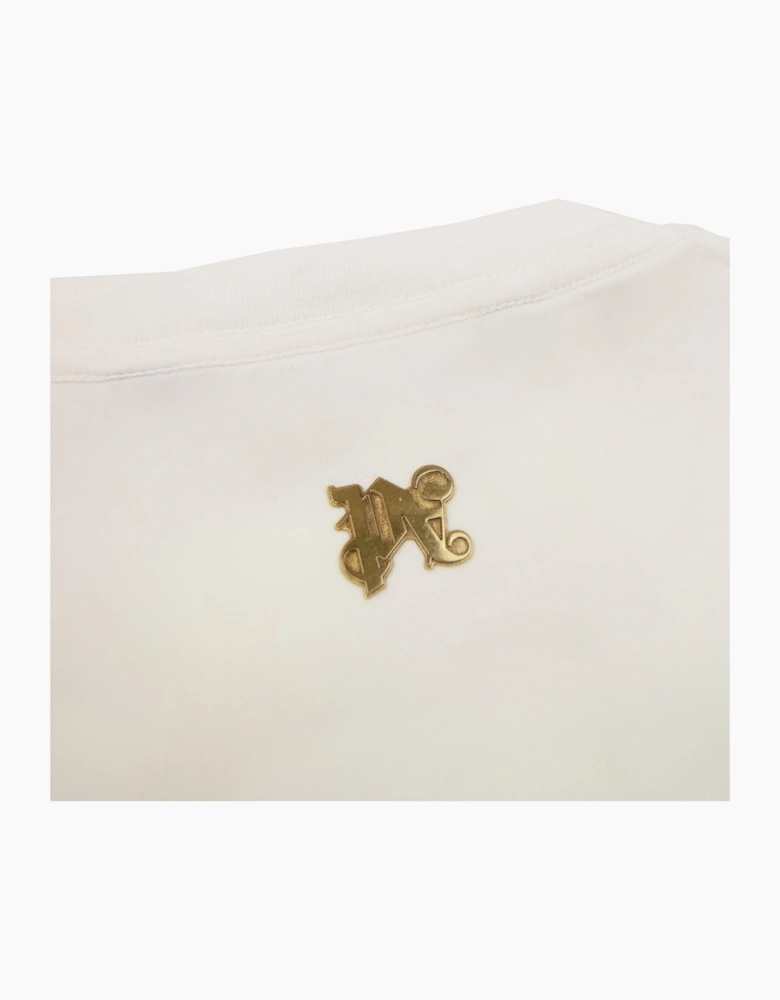 Palm Angels Burning Monogram T Shirt White/gold