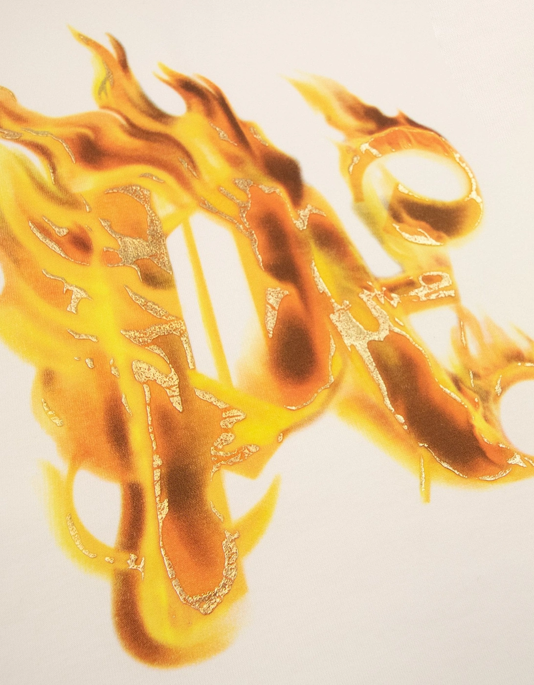 Palm Angels Burning Monogram T Shirt White/gold