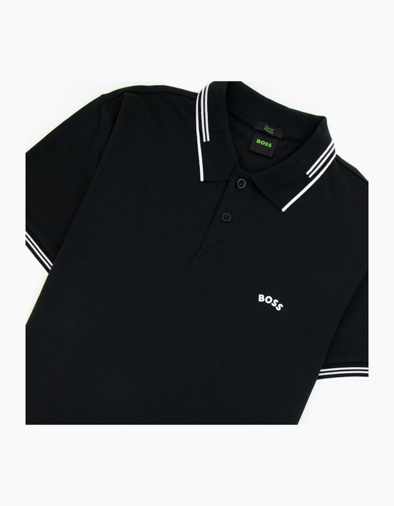 Hugo Boss Pual Curved Logo Slim Fit Polo Black 001