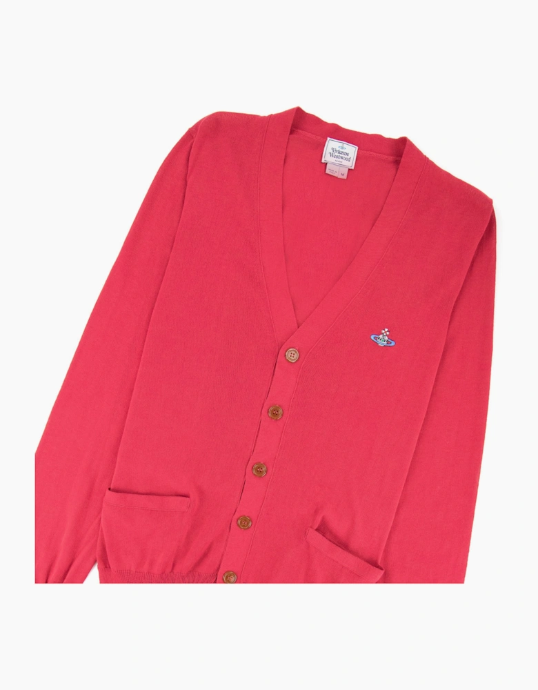 Vivienne Westwood Orb Logo Knitted Cardigan Pink