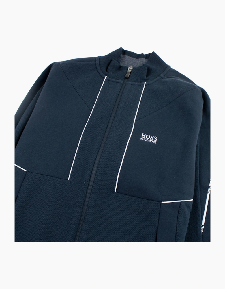 Hugo Boss Regular-fit Sweatshirt With Embroidered Logo Dark Blue