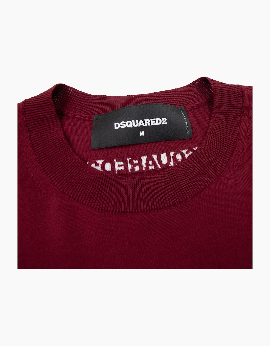 Dsquared2 Monogram Logo Knitted Sweater Burgundy
