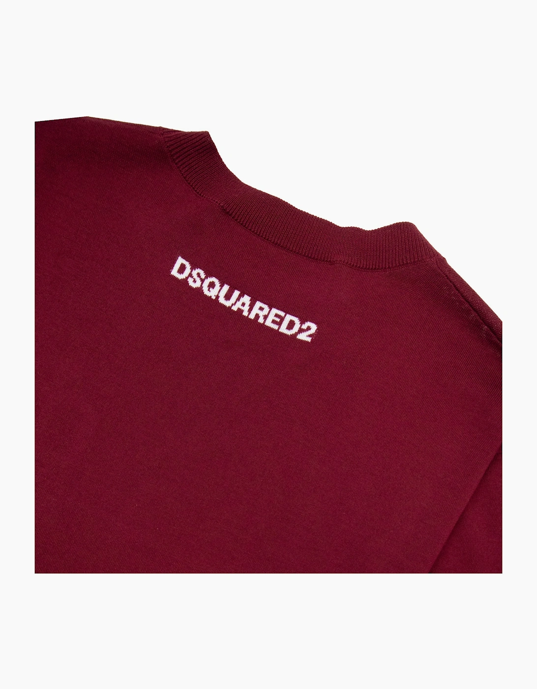 Dsquared2 Monogram Logo Knitted Sweater Burgundy