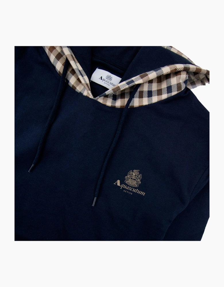 Aquascutum Club Check Hoodie Navy 11