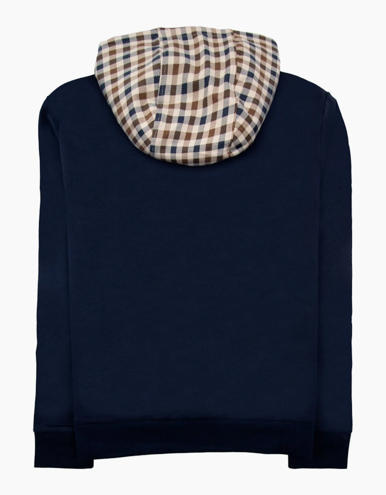 Aquascutum Club Check Hoodie Navy 11