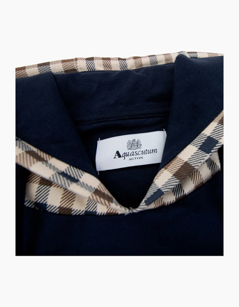 Aquascutum Club Check Hoodie Navy 11