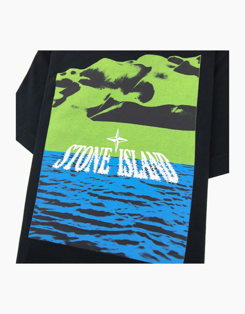 Stone Island Junior Digital Landscape T-shirt Black V0029