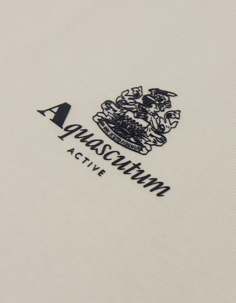 Aquascutum Club Check Shoulder T-shirt Old White