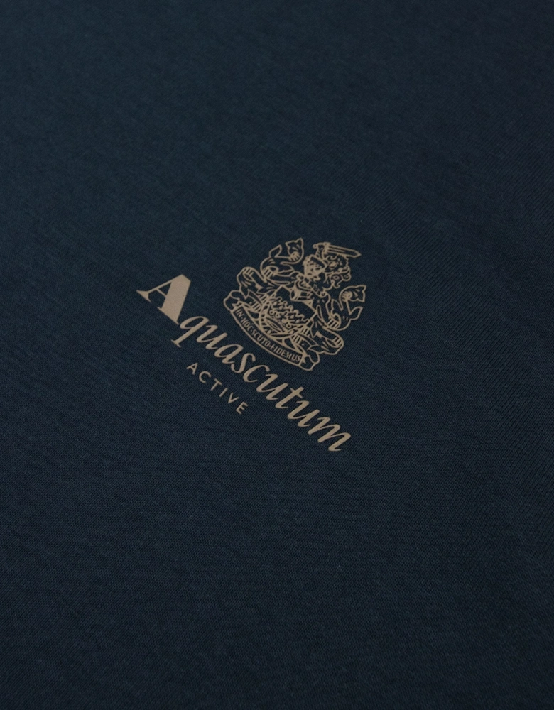 Aquascutum Club Check Shoulder T-shirt Navy