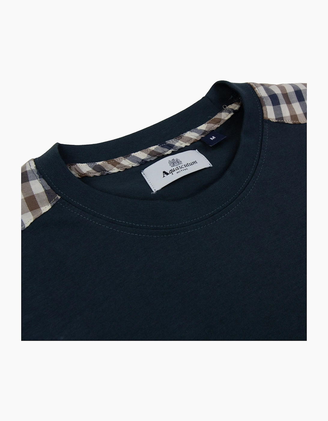 Aquascutum Club Check Shoulder T-shirt Navy