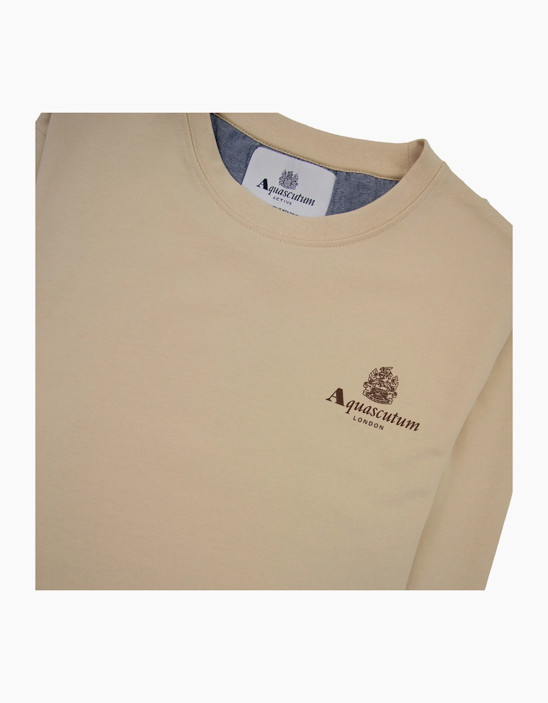 Aquascutum Active Small Logo Crewneck Sweatshirt Beige 03