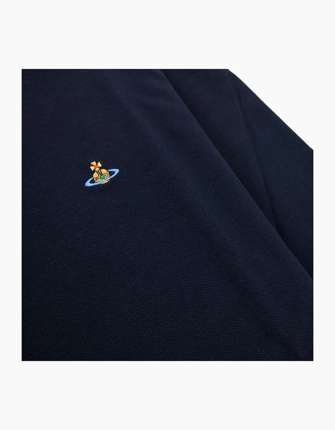 Vivienne Westwood Long Sleeve Classic Stripe Collar Polo Navy