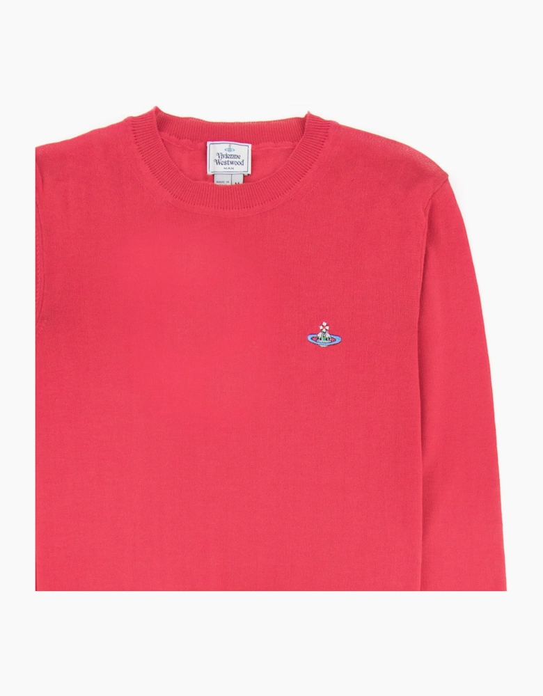 Vivienne Westwood Orb Logo Crewneck Knitted Sweatshirt Pink