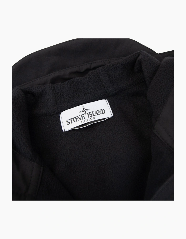 Stone Island Junior Q0122 Soft Shell-r_e.dye® Technology In Recycled Polyester Black V0029