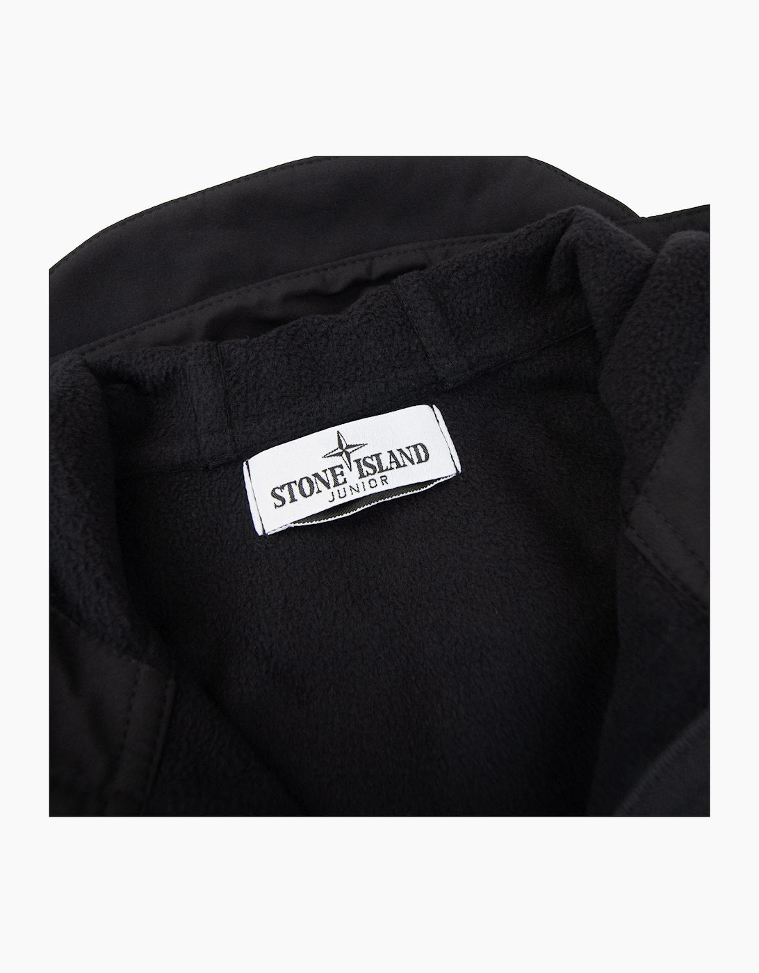 Stone Island Junior Q0122 Soft Shell-r_e.dye® Technology In Recycled Polyester Black V0029