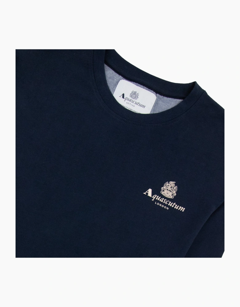 Aquascutum Active Small Logo Crewneck Sweatshirt Navy 11