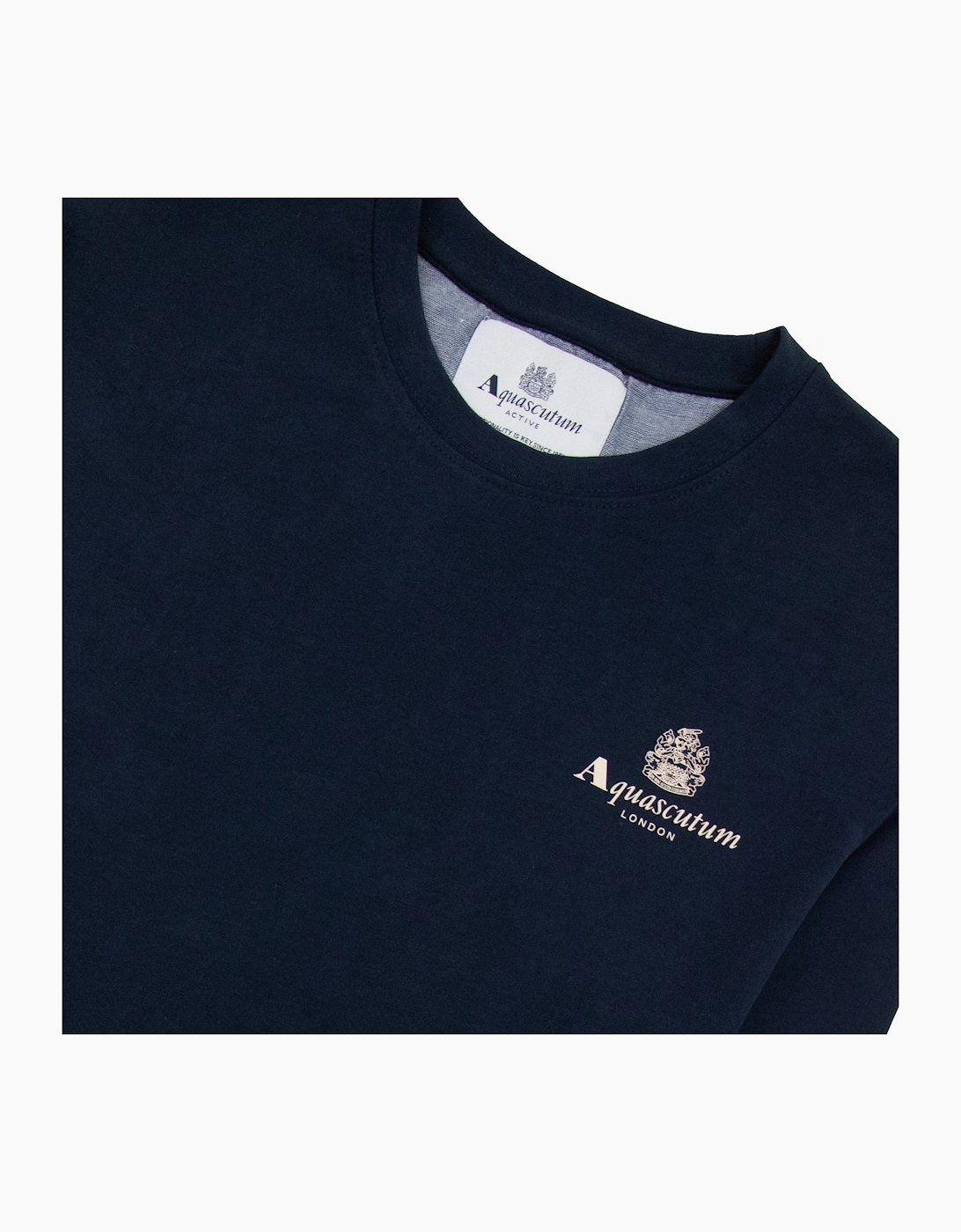 Aquascutum Active Small Logo Crewneck Sweatshirt Navy 11