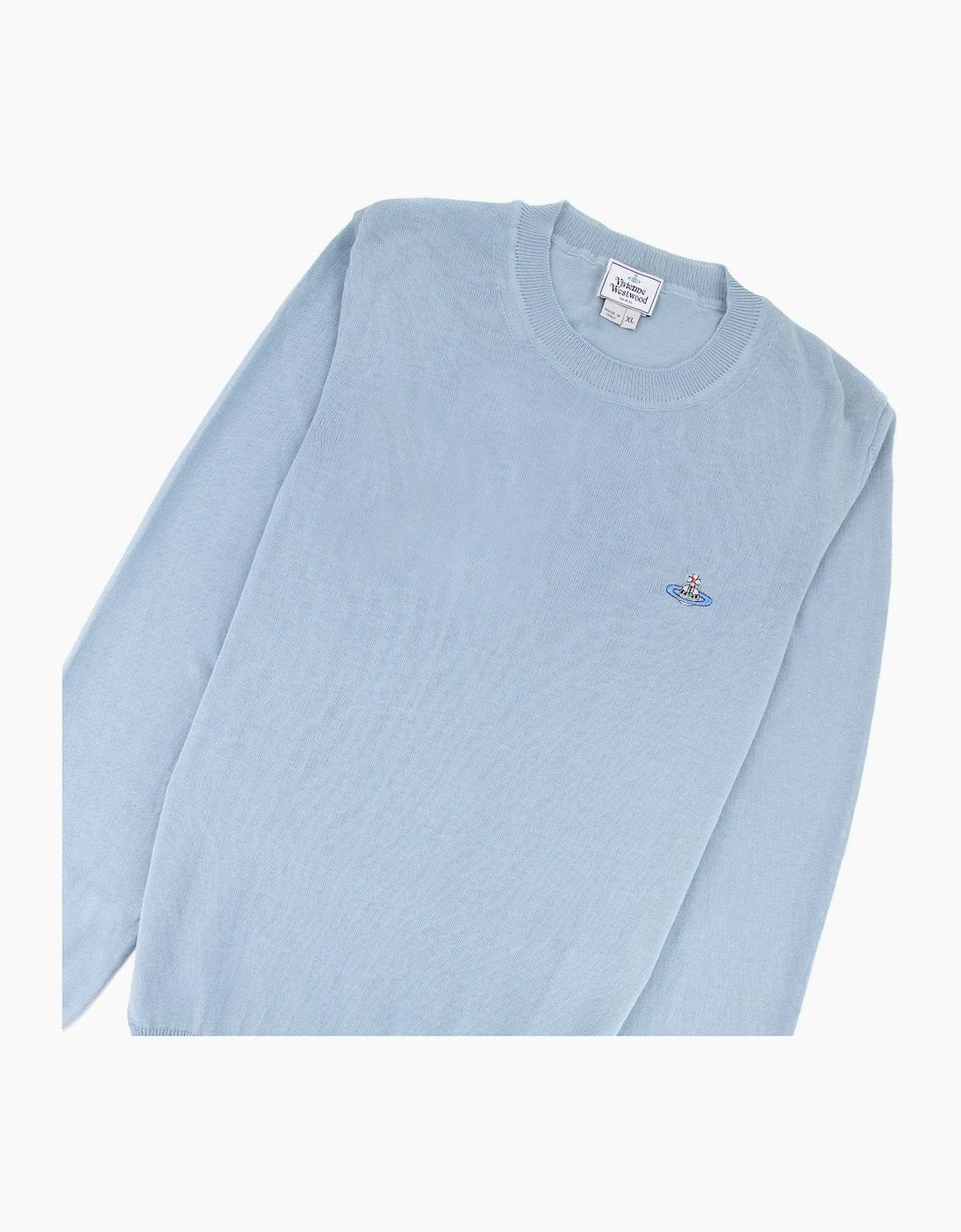 Vivienne Westwood Orb Logo Crewneck Knitted Sweatshirt Ice Blue