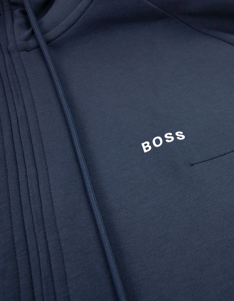 Hugo Boss Saggy 1 Logo Zip Up Sweatshirt Navy 410