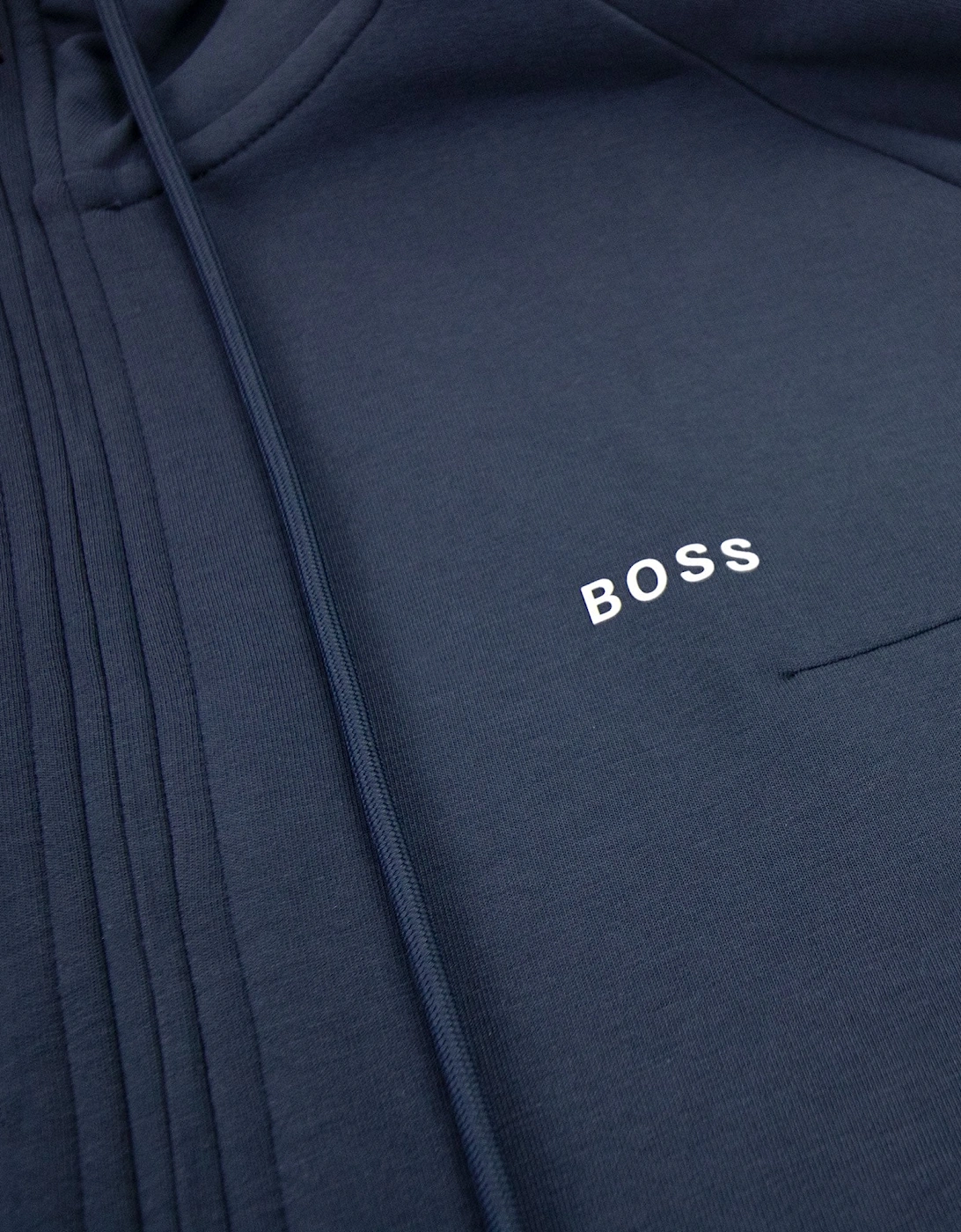 Hugo Boss Saggy 1 Logo Zip Up Sweatshirt Navy 410