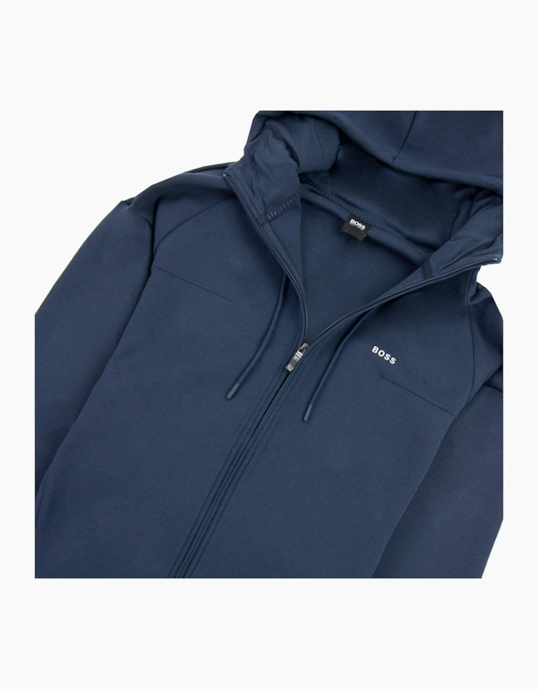 Hugo Boss Saggy 1 Logo Zip Up Sweatshirt Navy 410