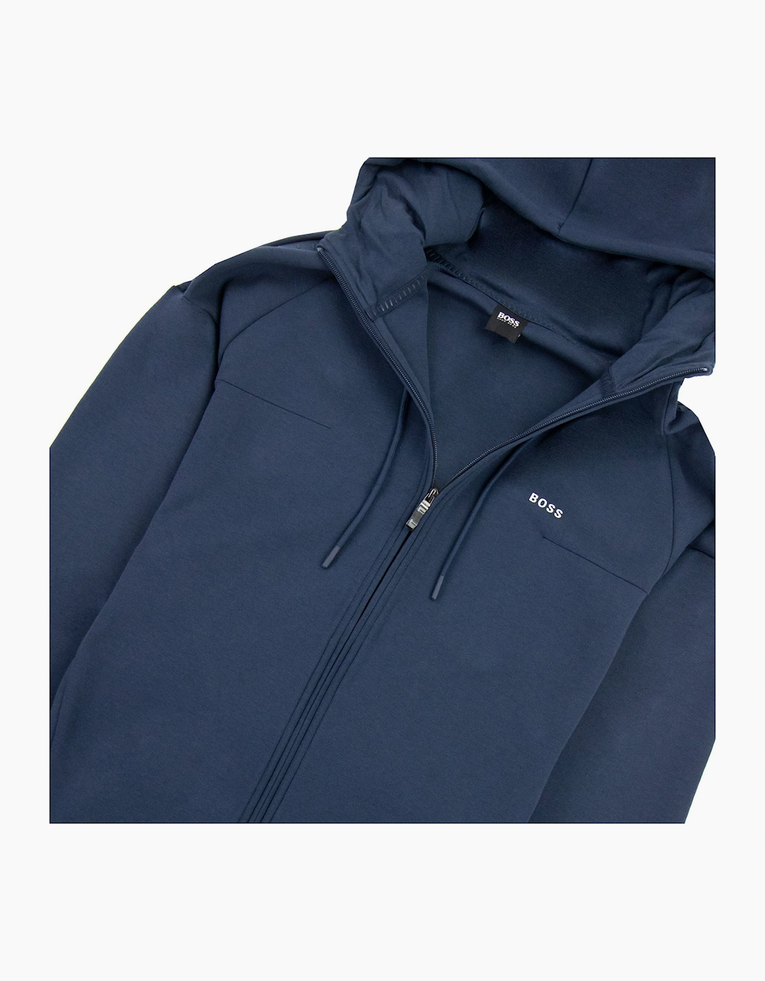Hugo Boss Saggy 1 Logo Zip Up Sweatshirt Navy 410
