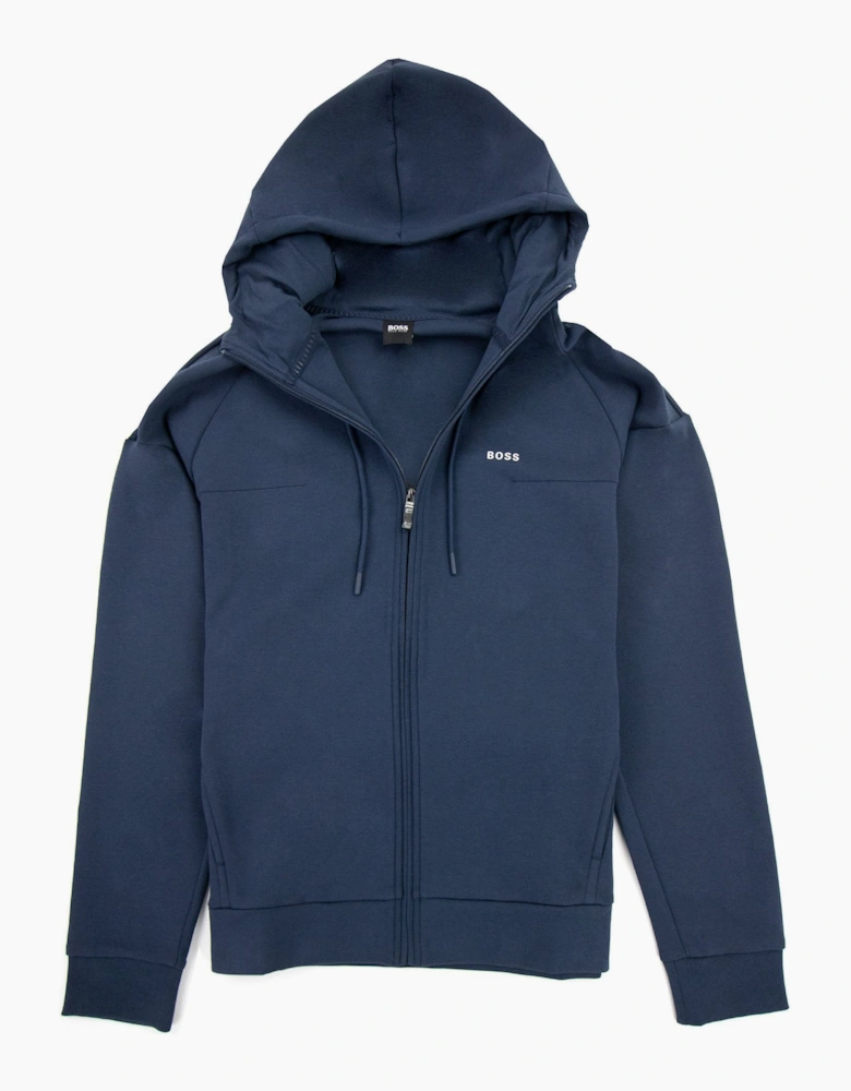 Hugo Boss Saggy 1 Logo Zip Up Sweatshirt Navy 410