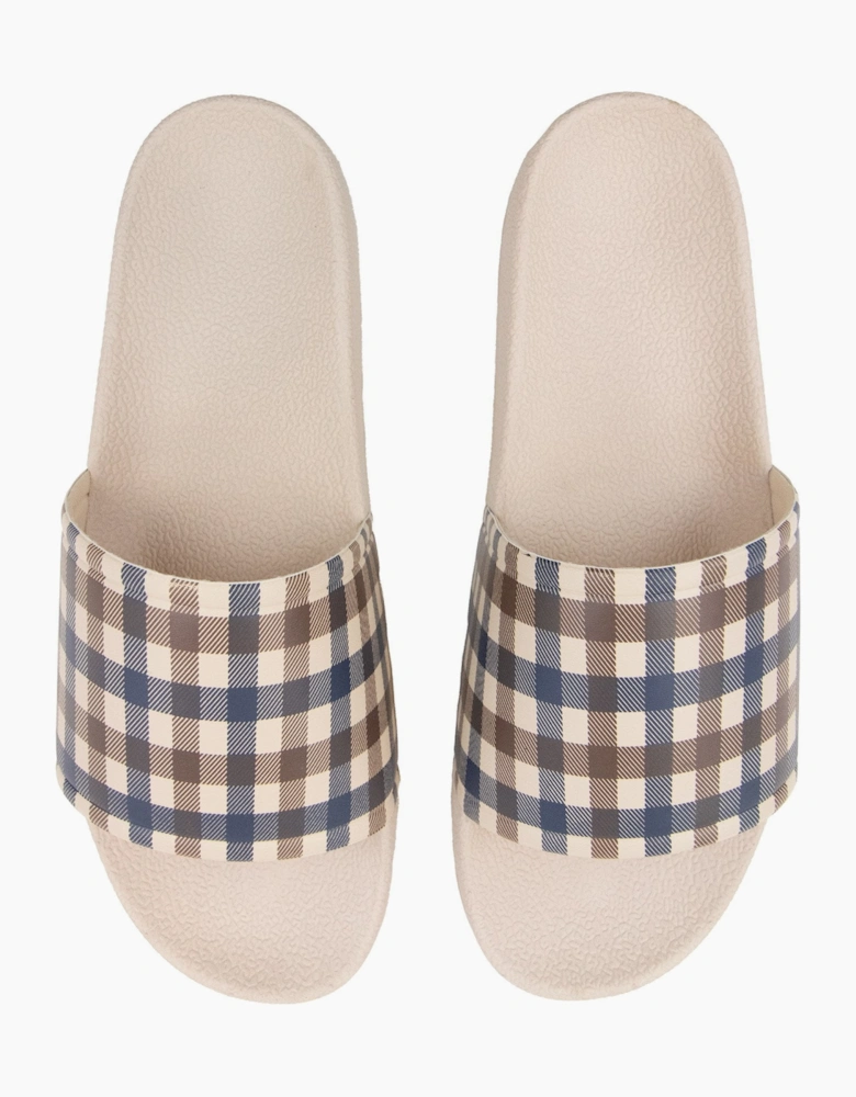 Aquascutum Beach Check Slippers Beige