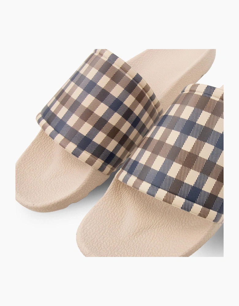 Aquascutum Beach Check Slippers Beige
