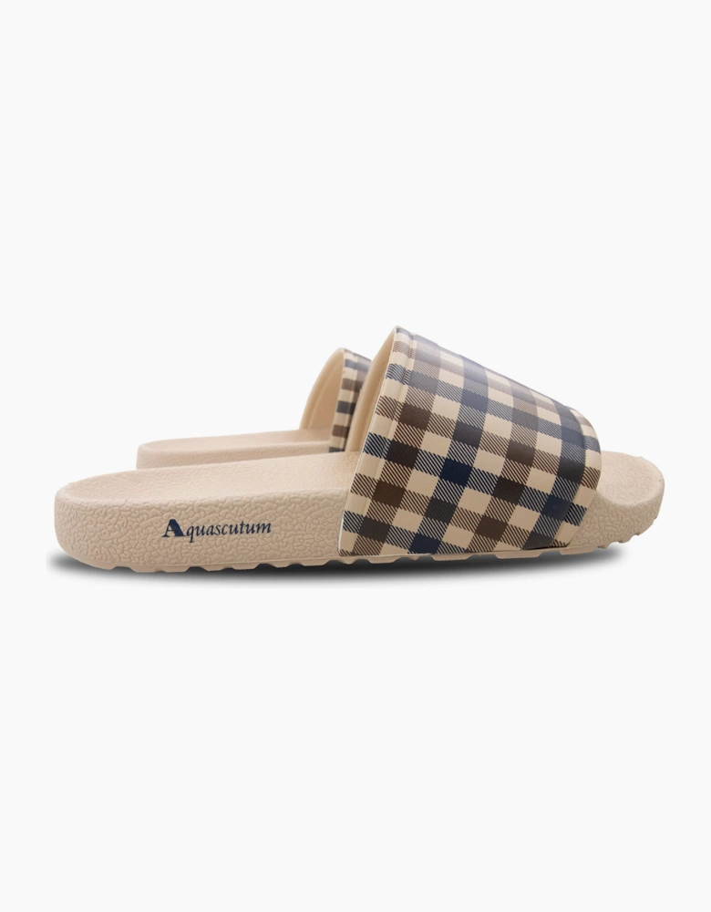 Aquascutum Beach Check Slippers Beige
