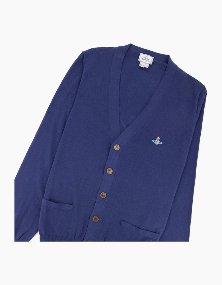 Vivienne Westwood Orb Logo Knitted Cardigan Royal Blue
