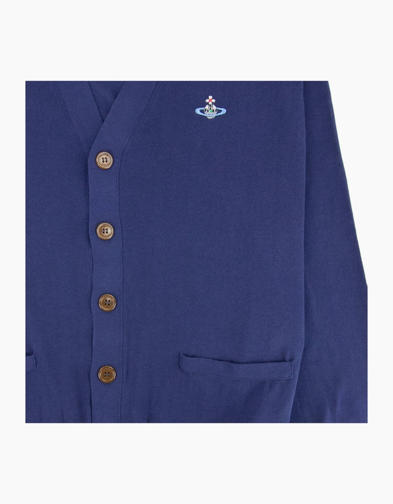 Vivienne Westwood Orb Logo Knitted Cardigan Royal Blue