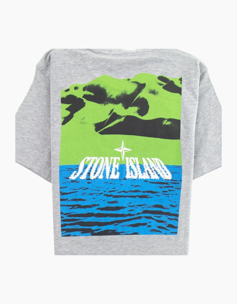 Stone Island Junior 21054 Digital Landscape T-shirt Grey V0M64