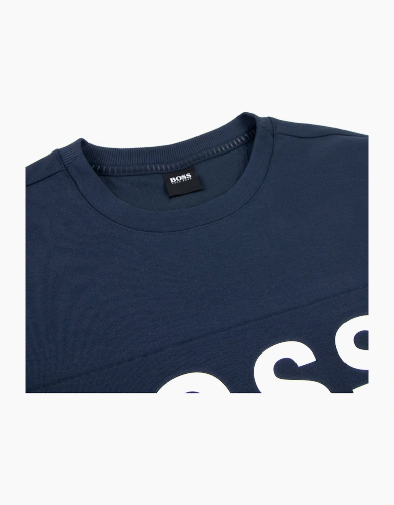 Hugo Boss Salbo 1 Printed Logo Sweatshirt Navy 410