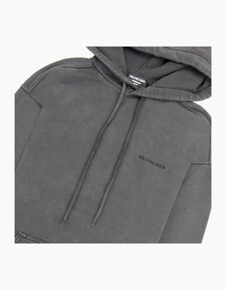 Balenciaga Dyed Pullover Hoody Dark Grey