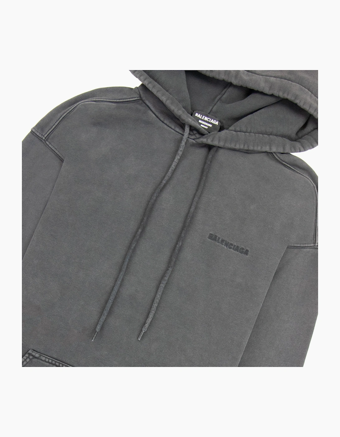 Balenciaga Dyed Pullover Hoody Dark Grey