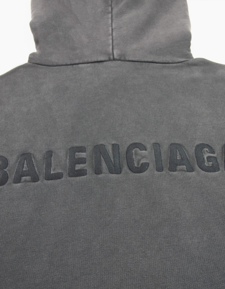 Balenciaga Dyed Pullover Hoody Dark Grey