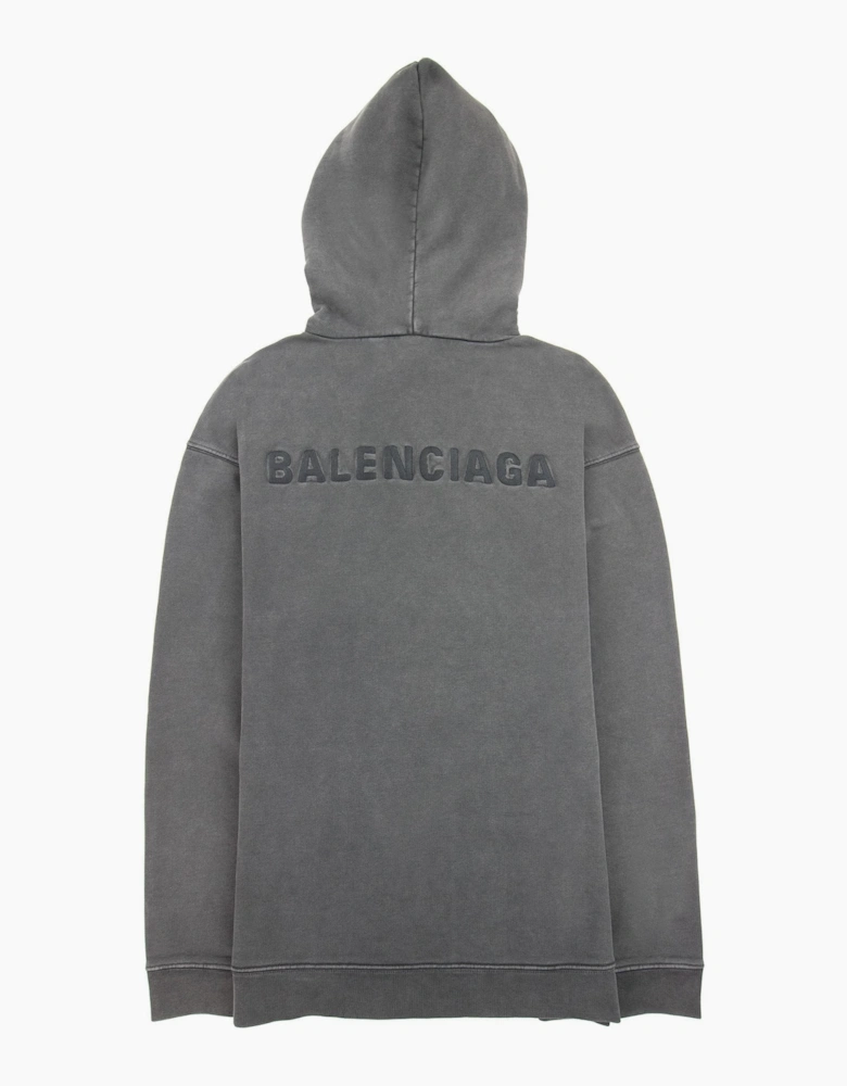 Balenciaga Dyed Pullover Hoody Dark Grey