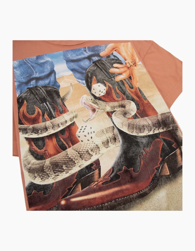 Palm Angels Dice Game Logo Classic T Shirt Pink Multi