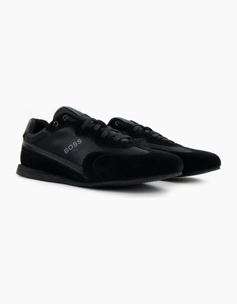 Hugo Boss Rusham Logo Detail Low Top Trainer Black 005