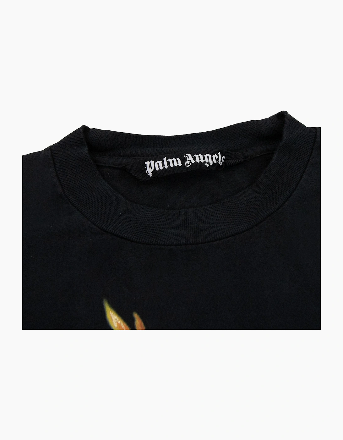 Palm Angels Burning Monogram T Shirt Black/gold