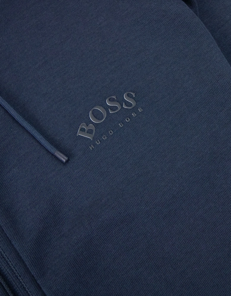 Hugo Boss Saggy Curved Logo Zip Up Sweatshirt Navy 410