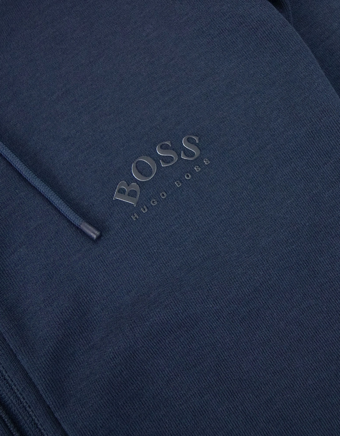 Hugo Boss Saggy Curved Logo Zip Up Sweatshirt Navy 410