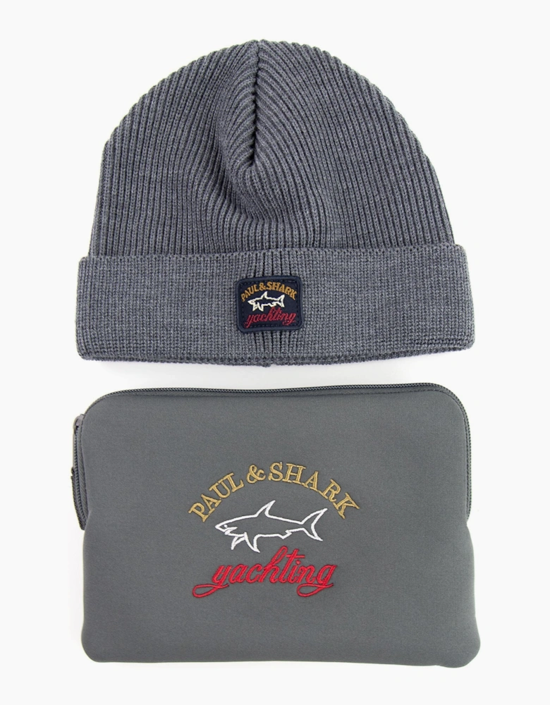 Paul And Shark Thin Ribbed Wool Hat Grey 664