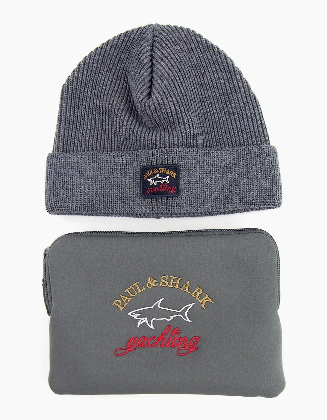Paul And Shark Thin Ribbed Wool Hat Grey 664