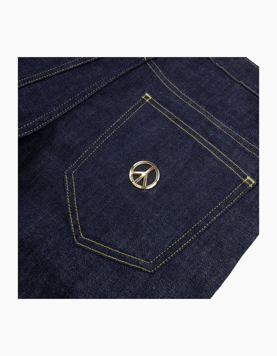 Love Moschino Metal Peace Logo Jeans Dark Blue