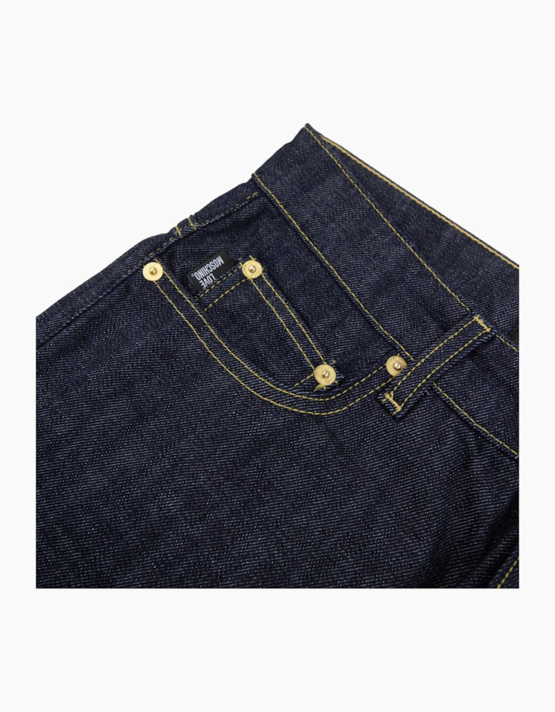 Love Moschino Metal Peace Logo Jeans Dark Blue