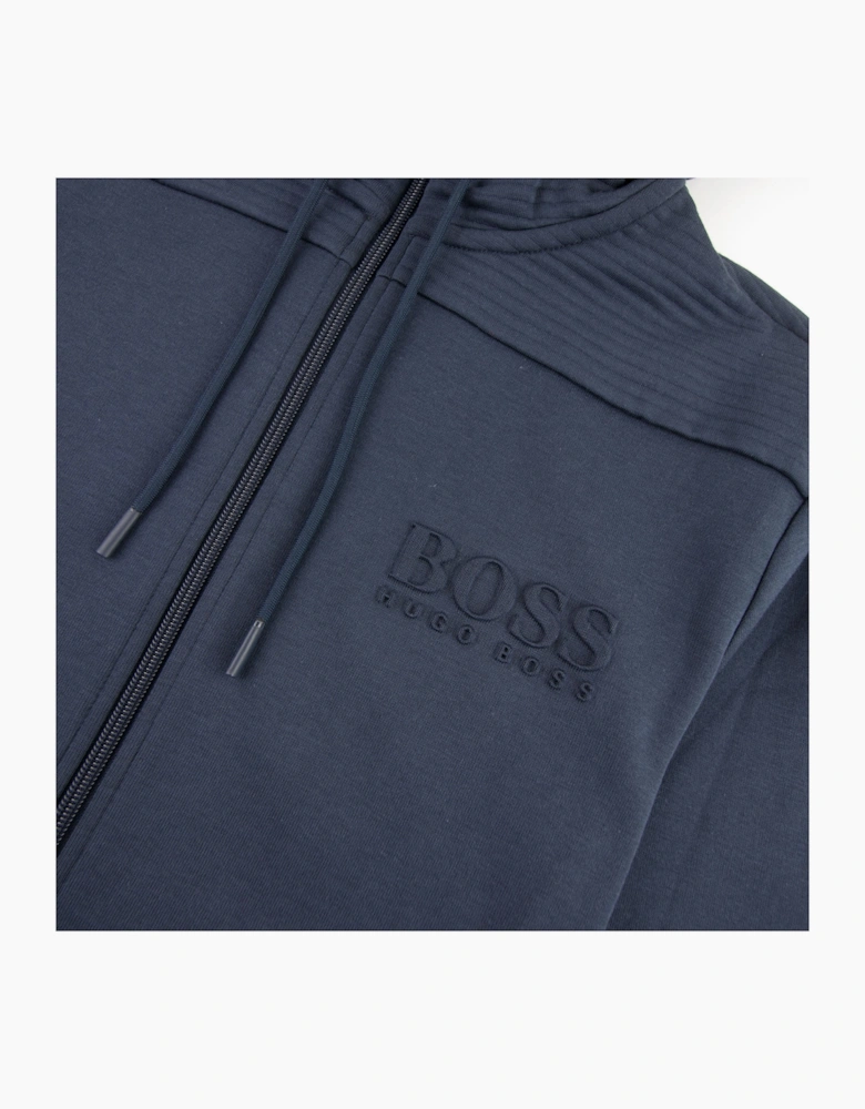 Hugo Boss Saggy Embossed Logo Hoodie Navy 410