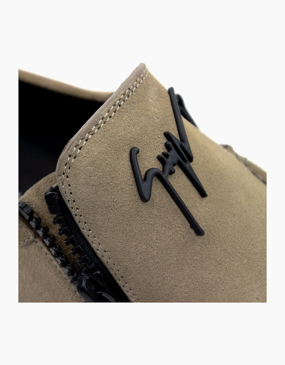 Giuseppe Zanotti Kent Signature Suede Loafers Camel