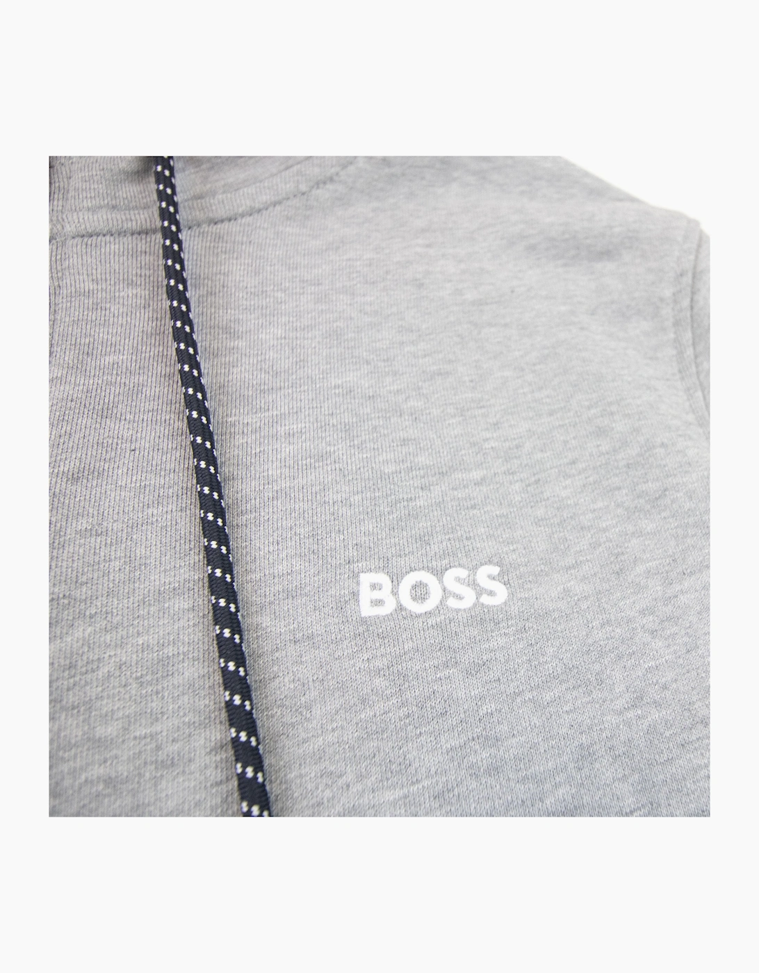 Hugo Boss Saggy Embroidered Contrast Logo Zip Up Sweatshirt Grey 059